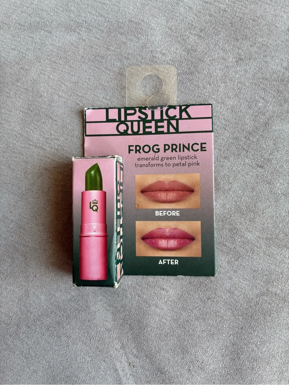 Lipstick Queen Frog Prince Emerald Green to Petal Pink Color-Changing Lipstick